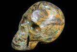 Carved, Blue Calcite Skull - Argentina #80876-2